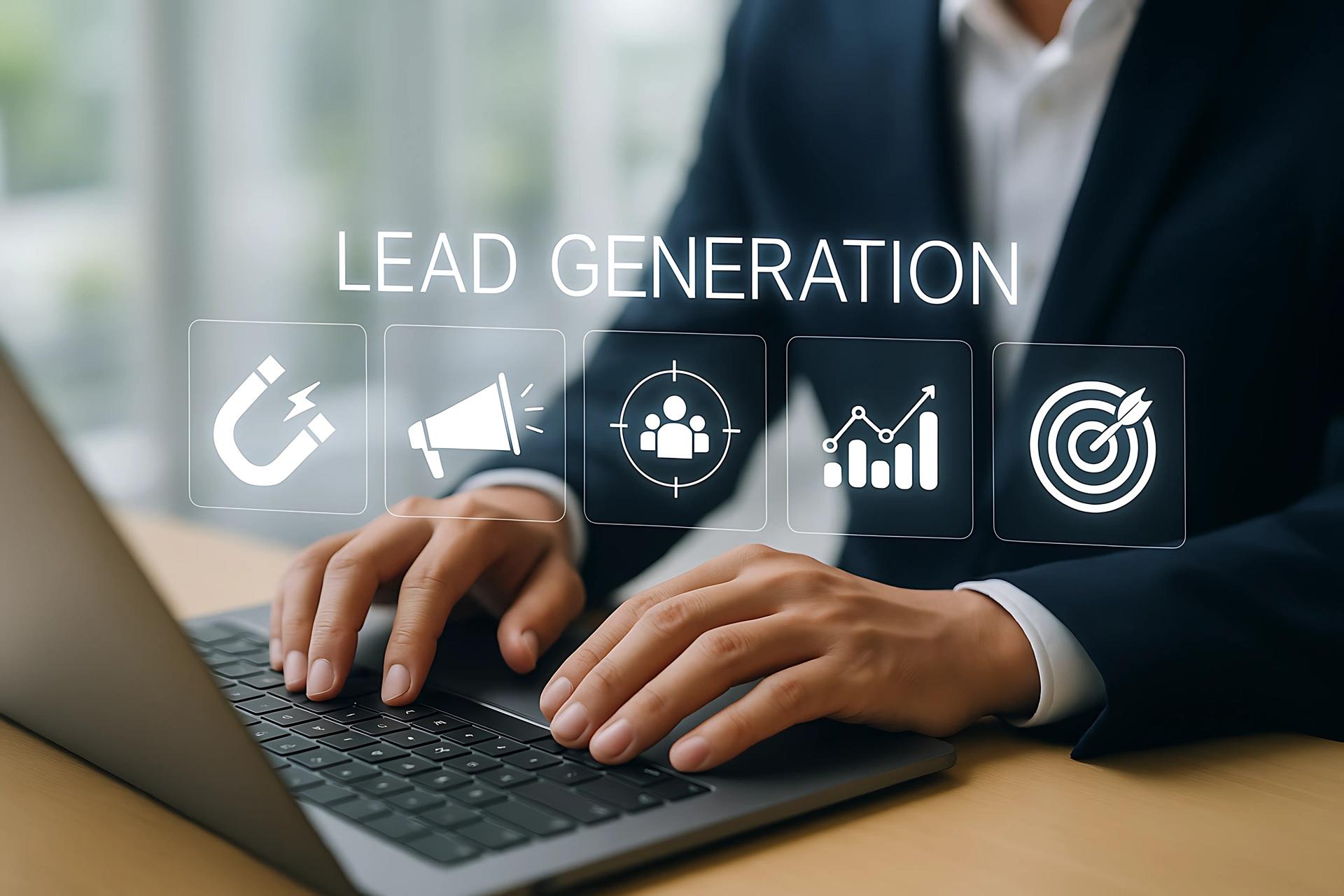 Digitale Leadgenerierung am Laptop | LED-Messestand