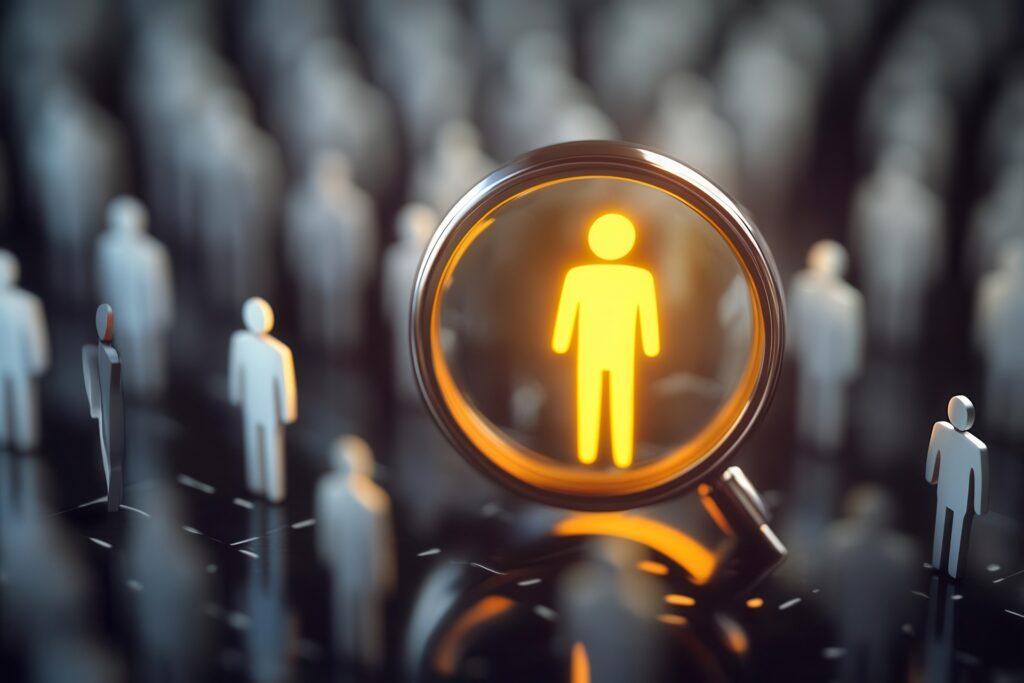 Fokus auf einzelne Zielperson | LED-Messestand